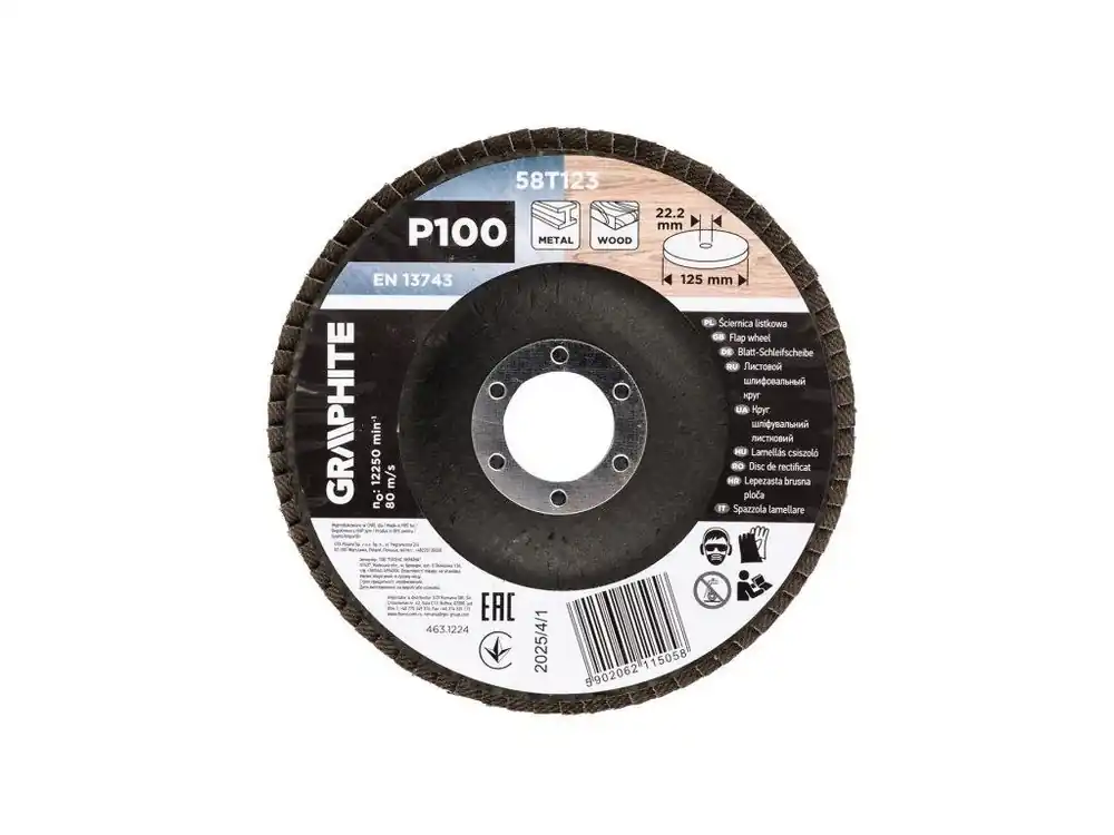 Lamelovy brusný kotouč 125 x 22,2 mm, P100 Výhodná Nabídka