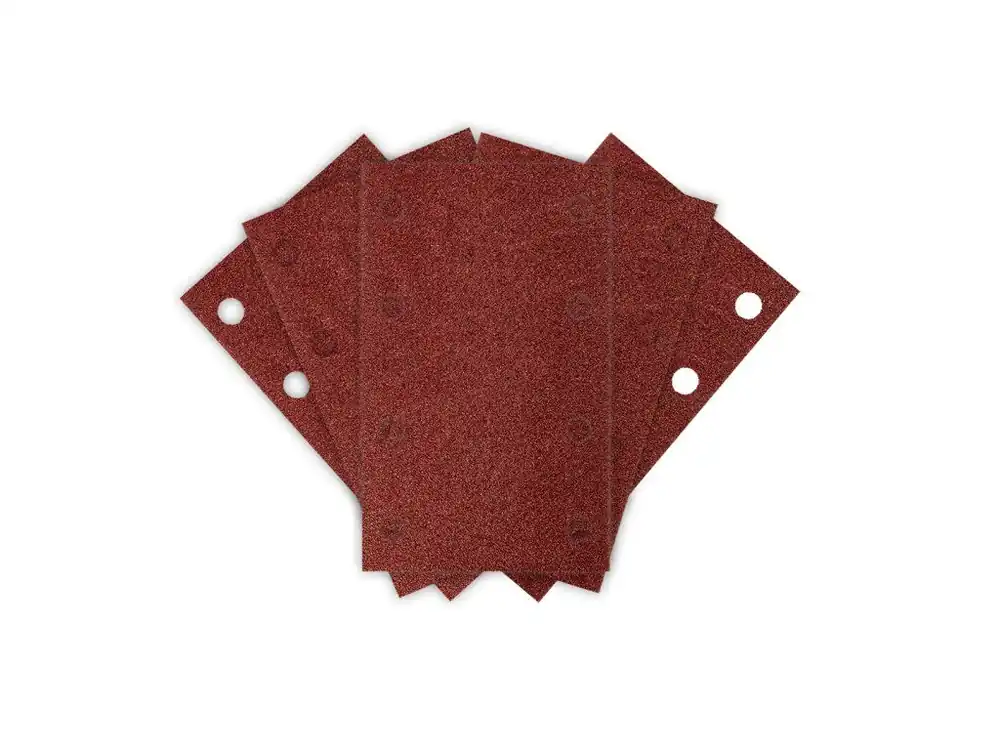 Odeslání Ihned Brusné listy se suchým zipem, obdélníkové 80 x 130 mm, P80, 5 ks, s 8 otvory pro 04-623