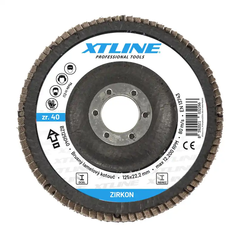 XTLINE Kotouč brusný lamelový zirkon | 150 mm zr. 100 (balení 5 ks) Sleva