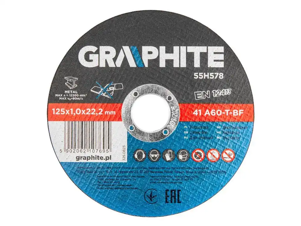 Výprodej Řezné kotouče na kov 125 x 1 x 22,2 mm, 41 A60-T-BF, 10 ks
