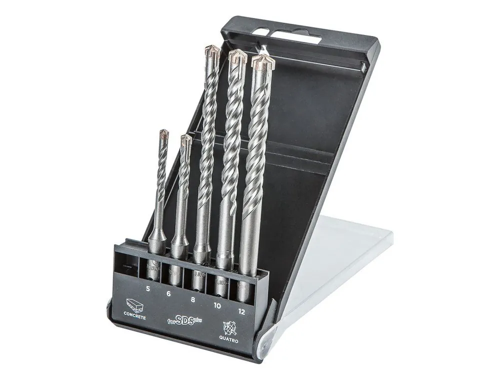 Sada vrtáků do betonu SDS Plus, quatro, sada 5 ks. - 5, 6 × 110 mm + 8, 10, 12 × 160 mm Časově Omezené
