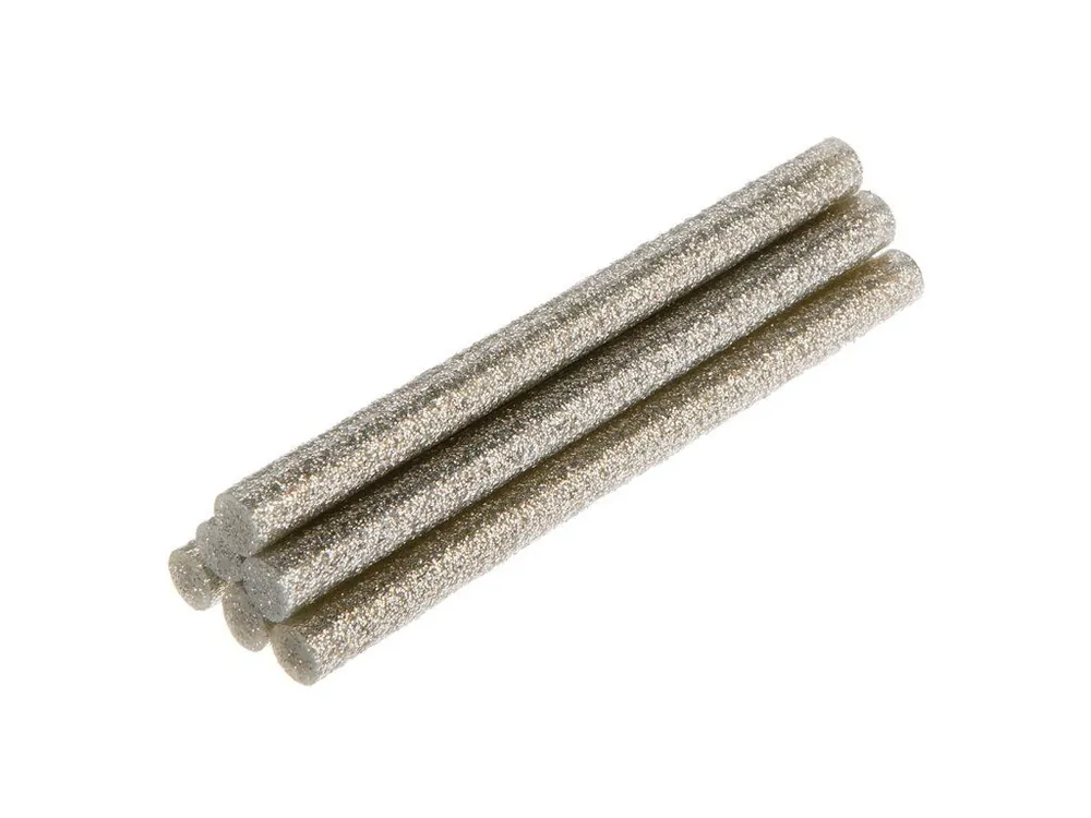 Novinka Lepicí tyčinky, stříbro, brokát, 6 ks, 8 mm x 100 mm