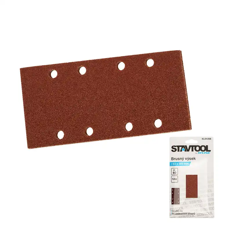 STAVTOOL Brusný výsek na suchý zip, typ BOSCH | 93x185 mm zr. 100 (1bal/5ks) Top Prodej