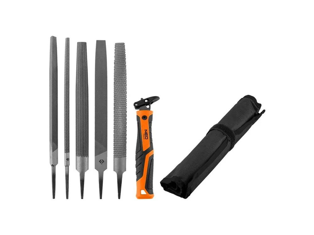 Výprodej Držák pilníků NEO TOOLS s rychloupínáním, sada 5+1 ks