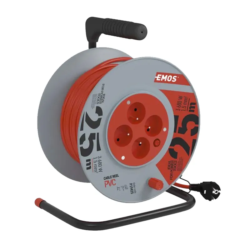 EMOS Prodlužovací kabel na bubnu | 4 zásuvky, 230 V / 25 m, (1,5 mm²) Jen Po Omezenou Doba