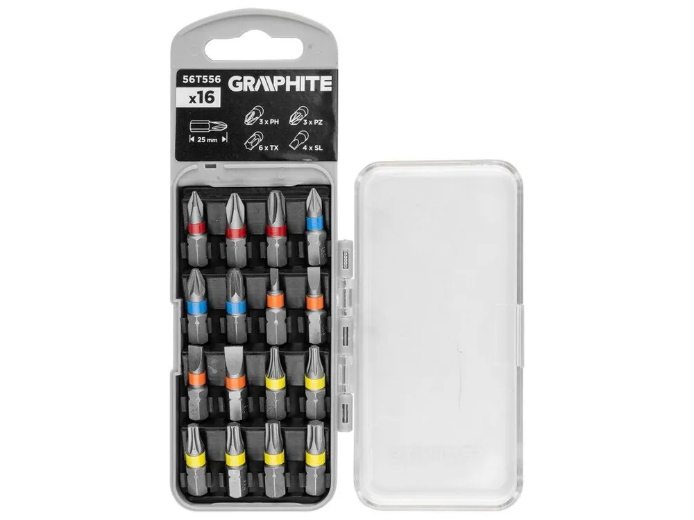 Sada bitů SL, PH, PZ a TX 25 mm, 16 ks Nová Kolekce