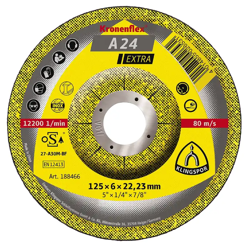 Kup Teď KLINGSPOR Kotouč brusný A 24 Extra A-ocel | 230x6x22,2 mm (balení 10 ks)