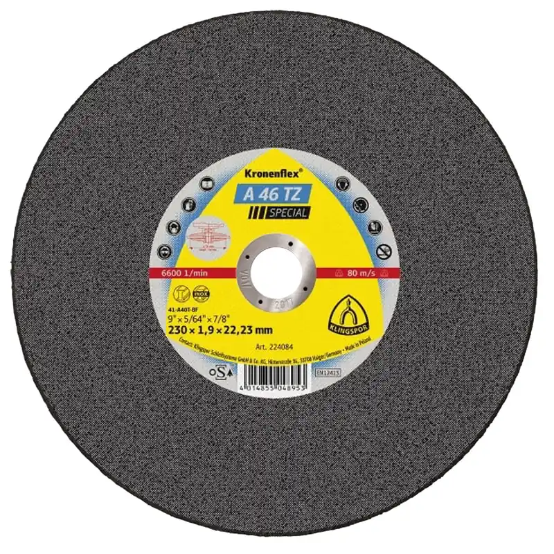 KLINGSPOR Kotouč řezný na nerez/ocel A 46 TZ Special | 230x1,9x22,2 mm (balení 25 ks) Nová Kolekce