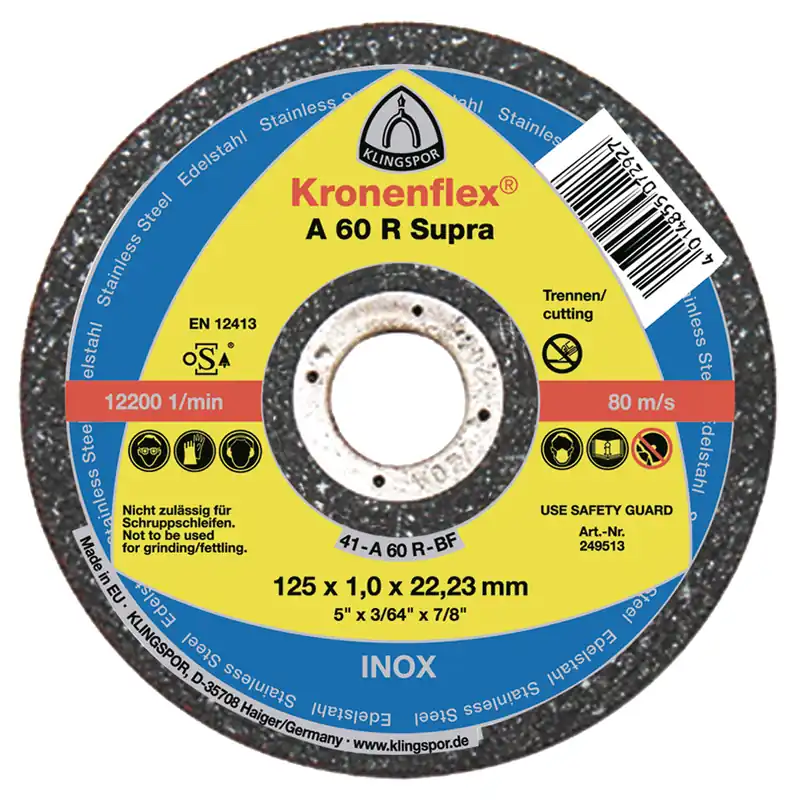 KLINGSPOR Kotouč řezný na nerez/ocel, A 660 Supra | 125x1,0x22,2 mm (balení 25 ks) Autentický