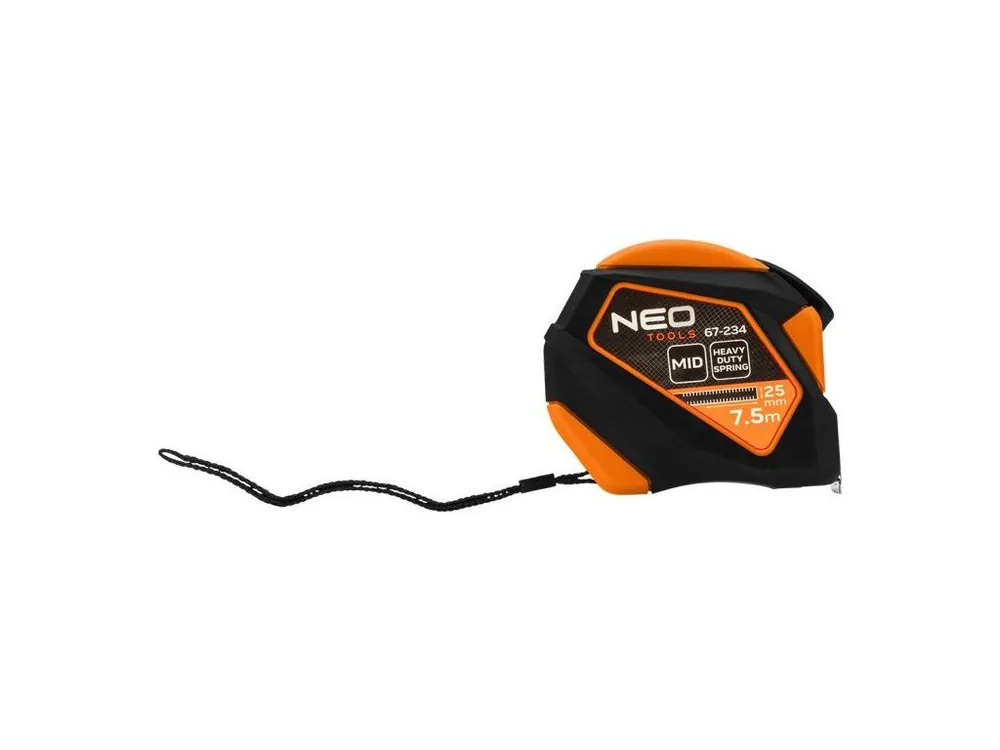 Ocelový svinovací metr 7,5 m x 25 mm, automatický zámek, tlačítko stop Autentický