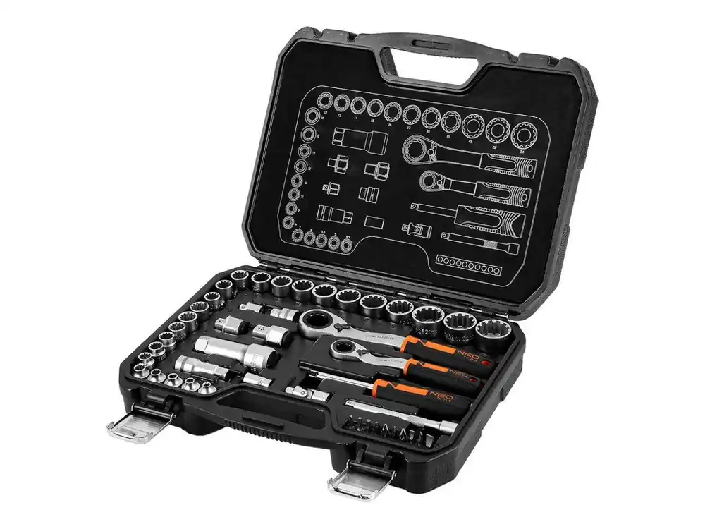 Kup Teď Sada 1/4" + 3/8" průchozích nástrčných hlavic, 46 ks