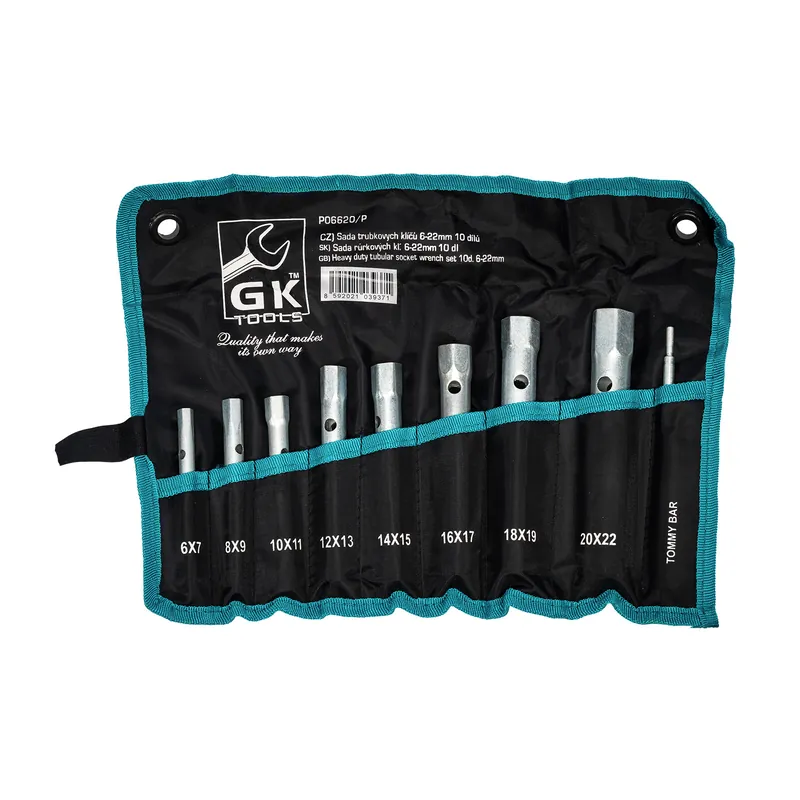 GK TOOLS Sada trubkových klíčů 9 dílů | 6-22 mm, textilní obal Hit Sezóny