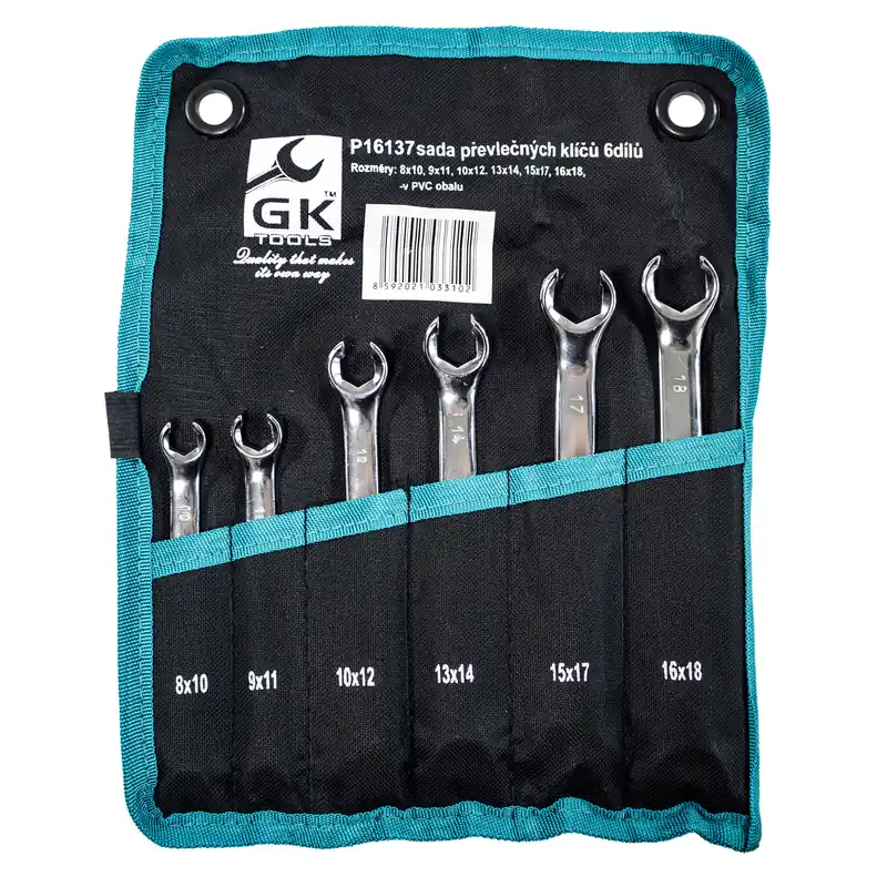 GK TOOLS Sada klíčů na převlečné matice 6 dílů Novinka