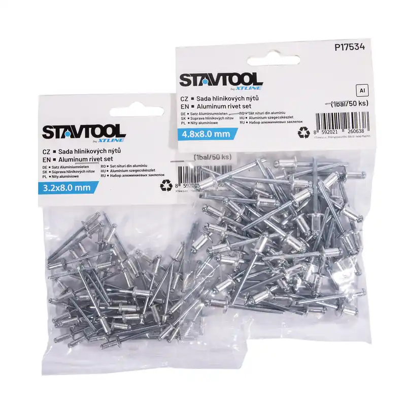STAVTOOL Sada hlinikových nýtů | 4x6,4 mm (1bal/50ks) Akce