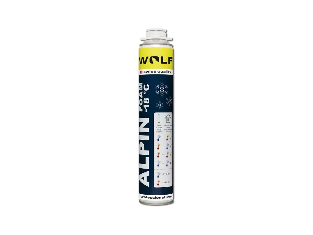 Nakupujte Hned Pěna montážní ALPIN 50l nízkoexpanzní pistolová - zimní 750 ml WOLF WPU1106