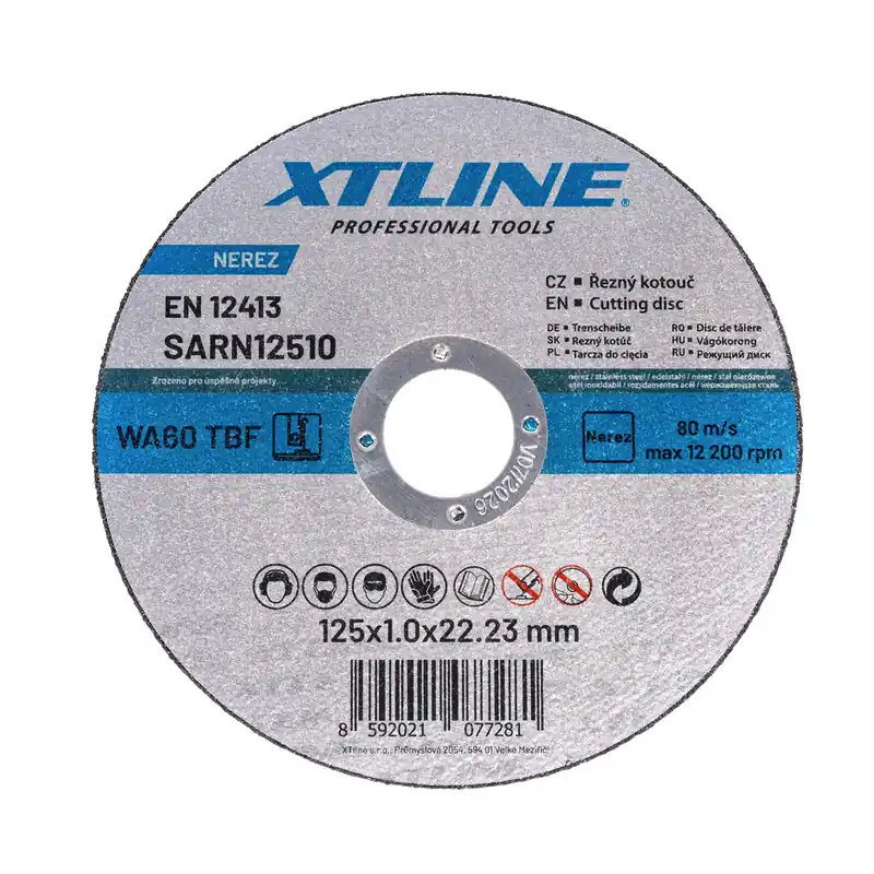 XTLINE Kotouč řezný na ocel / nerez | 125x1,6x22 mm (balení 10 ks) Cenově Výhodný