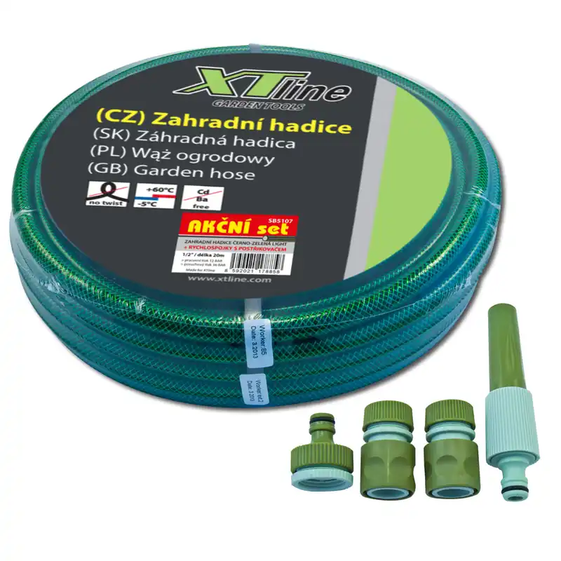XTLINE Hadice zahradní 1/2” 20 m + sada s postřikovači SB6100B Vrácení Zdarma