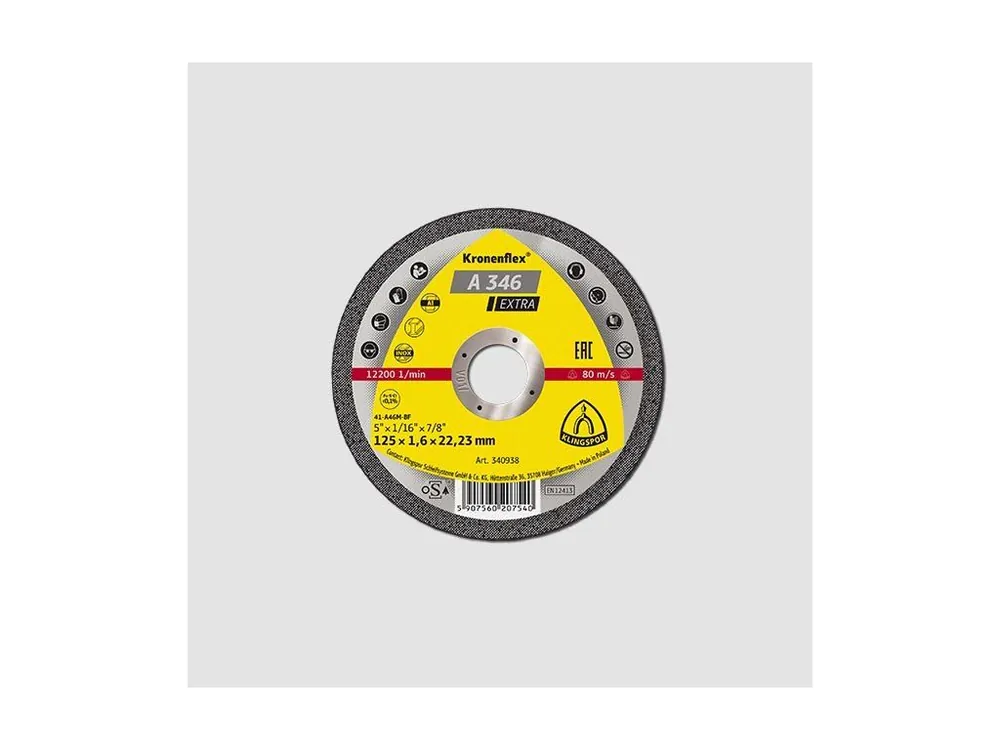 Kotouč řezný 125x1,6 A346 EXTRA OCEL (náhrada za 263248) KLI340938 Ihned K Objednání