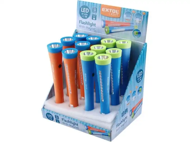 Víkendová Akce Svítilna 1W+10LED s magnetem Extol LIGHT