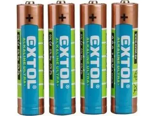 Akční Nabídka Baterie alkalické EXTOL 4ks, 1,5V AAA