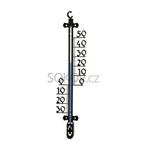 Teploměr venkovní 260 mm černý - 102526 Víkendová Akce