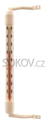 Teploměr okenní, plast. objímka bílá, 190 mm Oblíbený