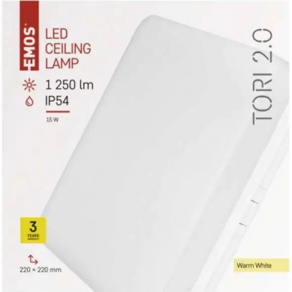 Nejlepší Volba ZM4123 LED přisazené svítidlo, čtvercové bílé 15W teplá b., IP54 EMOS Lighting