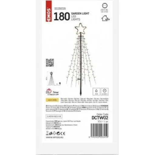 Kup Teď DCTW02 LED vánoční strom kovový, 180 cm, venkovní i vnitřní, teplá bílá, časovač EMOS Lighting