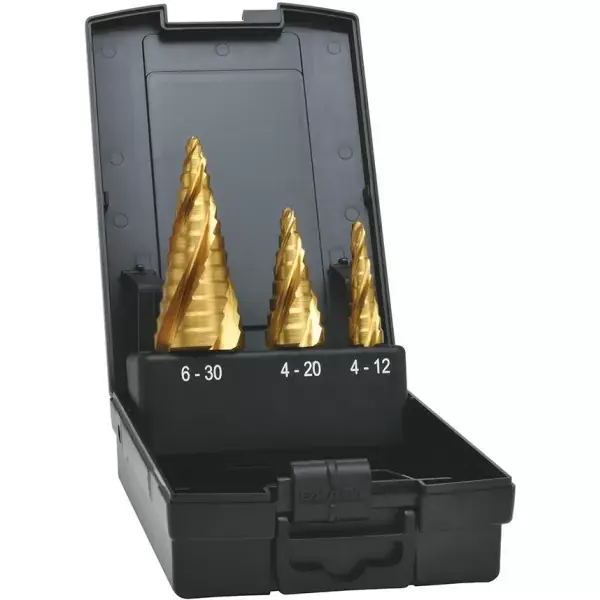 Sada stupňovitých vrtáků HSS TiN 4nás. spir.drážka 4-30 mm EXACT Koupit Online