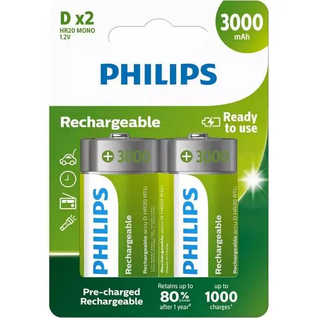 Nabíjecí Ni-MH baterie D 3000mAh R20B2A300/10 Originální