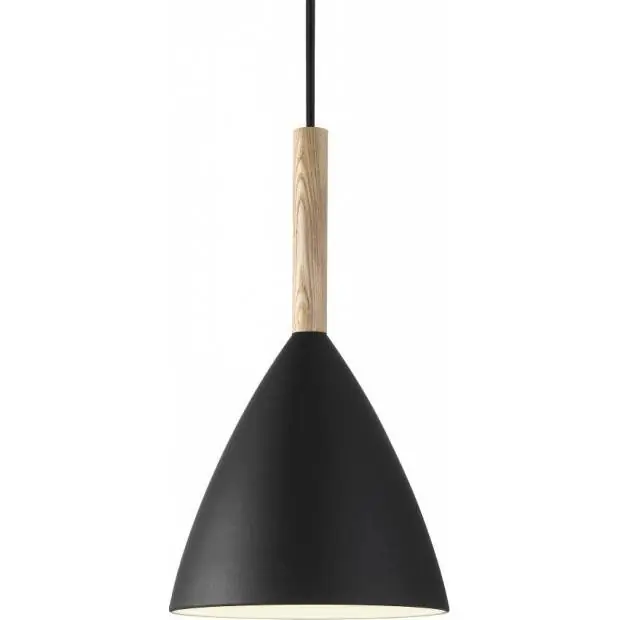 NL 43293003 NORDLUX 43293003 Pure 20 - Závěsné svítidlo se dřevem Ø20cm, černá/jasan Nordlux Hit Sezóny
