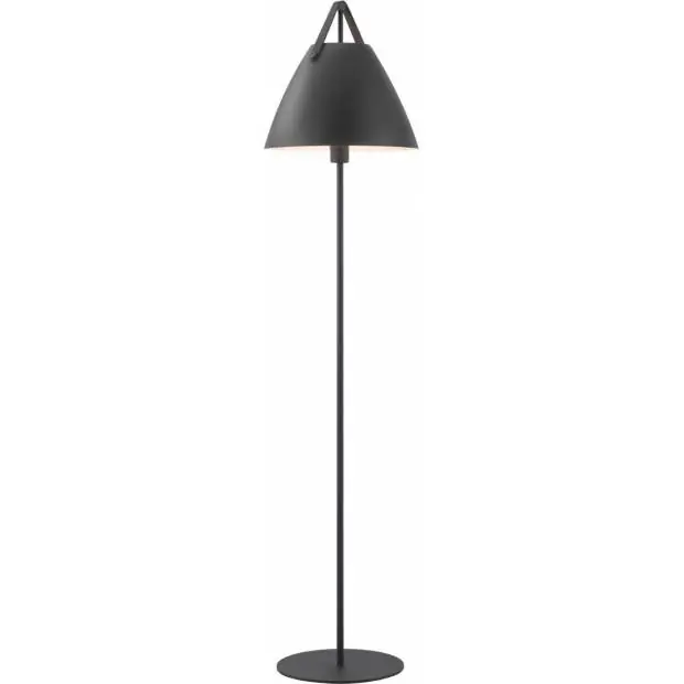 Nejlepší Volba NL 46234003 NORDLUX 46234003 Strap - Designová stojací lampa s koženým popruhem 154 cm, černá Nordlux