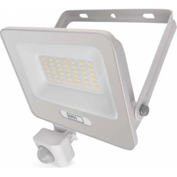 ZS2334W LED reflektor GLARO s pohybovým čidlem, 30 W, bílý, IP54, 3000 lm, neutrální bílá EMOS Akční Nabídka