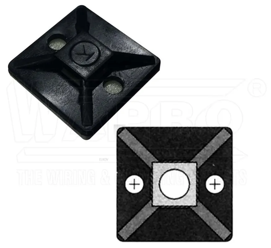 WAPRO PŘÍCHYTKA M-A-19BK SAMOLEP 19,5X19,5MM PRO PÁSKY VÁZ. DO 4,6MM ČERNÁ WPR6705 Výhodná Nabídka