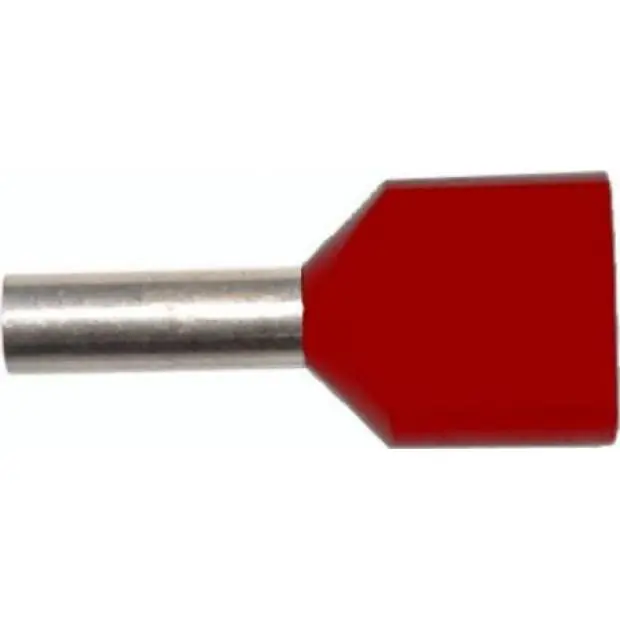 Dutinka DD 1,5- 8 rudá dvojitá o průřezu 2x1,5mm2 / 8mm Značkový