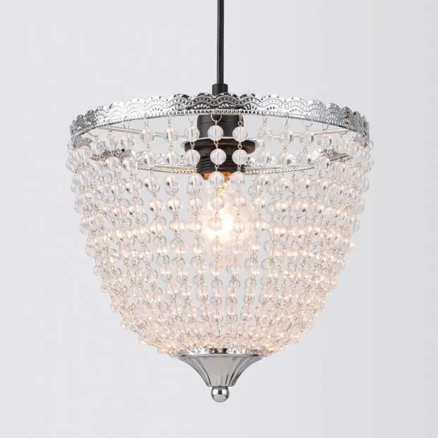 Aktuální ADEKKI SESSAK ADEKKI Adeline K35717-1KI - Designové svítidlo s perlovými nebo křišťálovými ověsky Ø21cm, chrom Nordlux