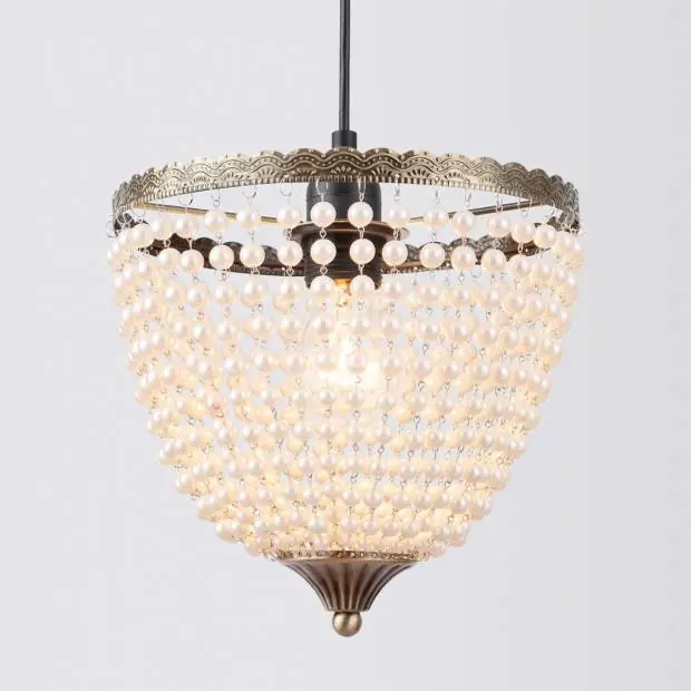 ADEKHE SESSAK ADEKHE Adeline K35717-1HE - Designové svítidlo s perlovými nebo křišťálovými ověsky Ø21cm, antik mosaz Nordlux Odeslání Ihned