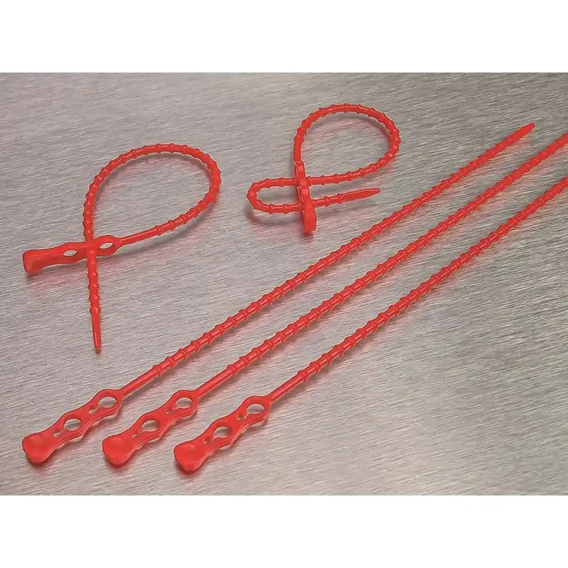 Bezpečná Platba Pásek vázací WAPRO WT-BSS-120-RD rozdělávací kuličkové BALL SOFT STRAP, délka 120 mm, O3,5mm LDPE, červená wpr12798