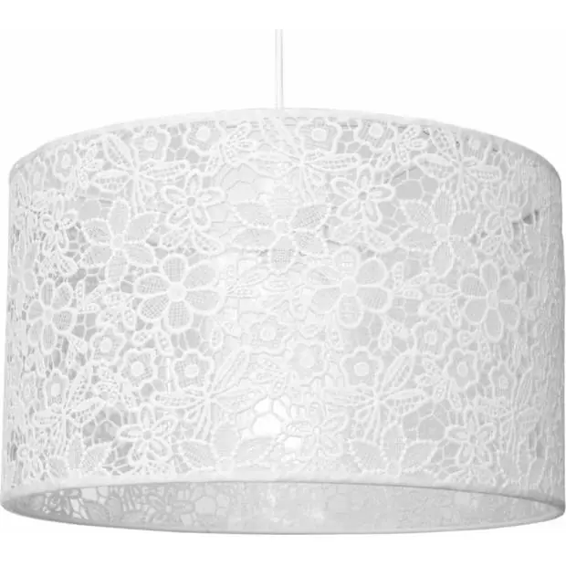Levný BARKV SESSAK BARKV Bardot K24717-1V - Designové závěsné krajkové svítidlo Ø40x24cm, bílá krajka Nordlux