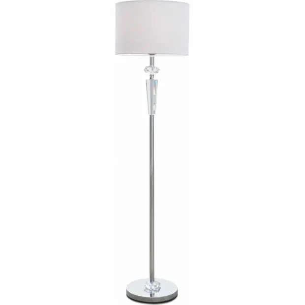 Originální ELILK SESSAK ELILK Elita L30817-1K - Stojací lampa s křišťálem 150cm, chrom, bílá Nordlux