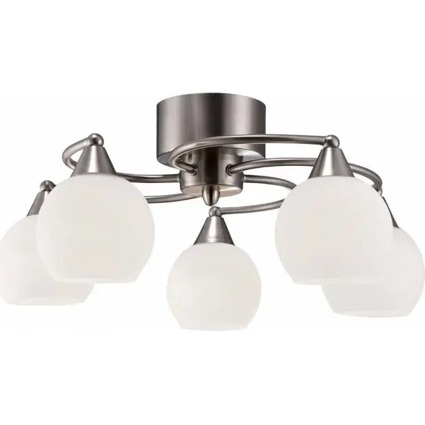 IRIK5S SESSAK IRIK5S Iris K11010-5S - Stropní svítidlo s pěti skleněnými stínidly 5x40W, nerez Nordlux Vysoce Kvalitní