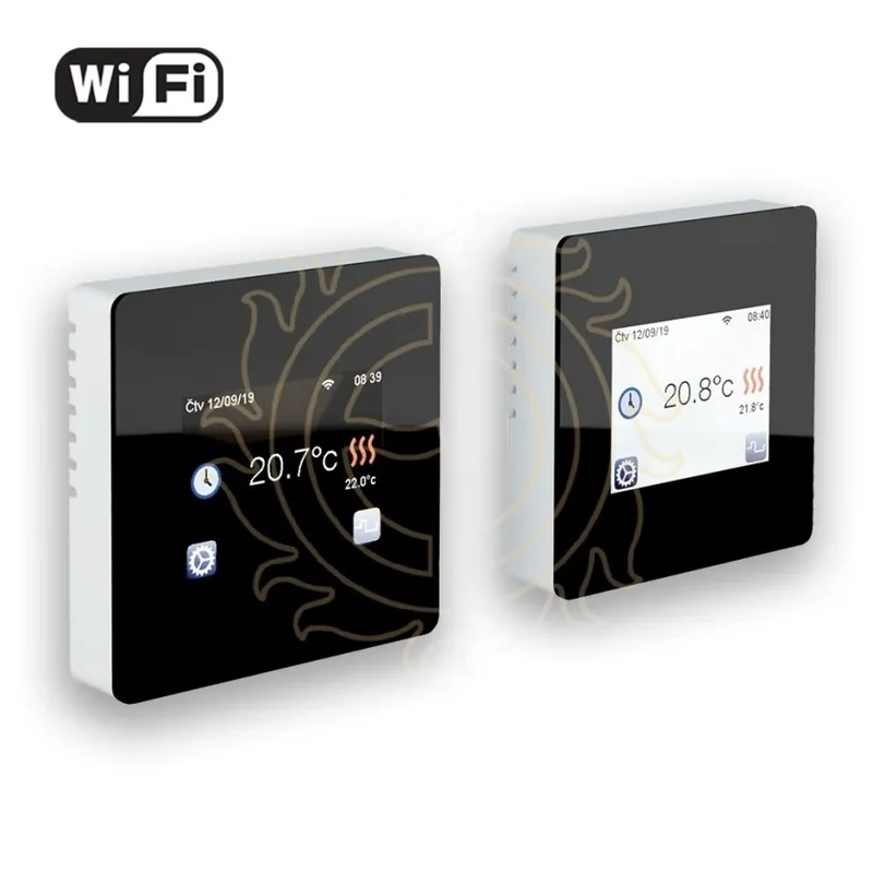 Vysoce Kvalitní Termostat podlahový dotykový FENIX TFT WiFi programovatelný, displej z černého skla