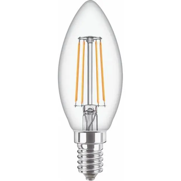 LED žárovka E14 svíčka čirá Philips 4.3W-40W žárovkové světlo Kup Teď