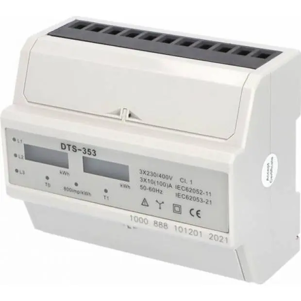 Podružný 3-fázový 2-tarifní elektroměr DTS 353-L 100A Víkendová Akce