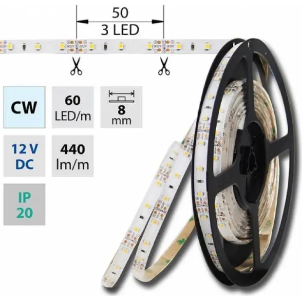 LED pásek SMD5050 CW, 60LED/m,IP54, 5m Nakupujte Hned