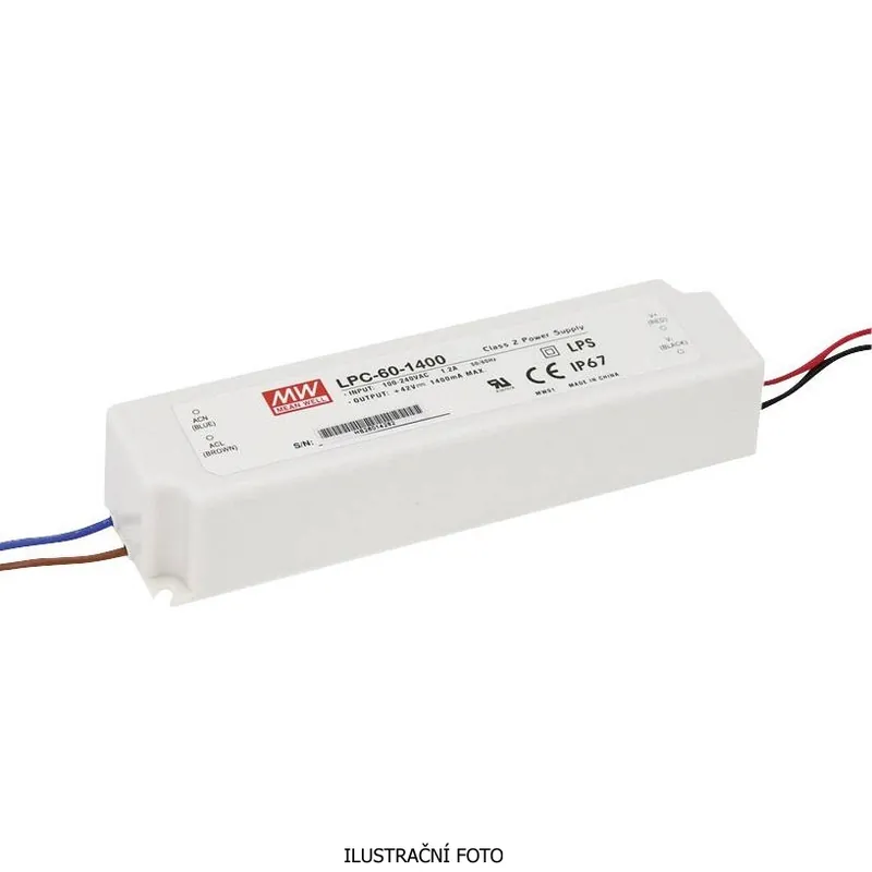 MEAN WELL ZDROJ PRO LED LPC-60-1050 50W VSTUP 90-264V AC, 127-370V DC VÝSTUP 1050MA 9-48V 11611 Akční Cena