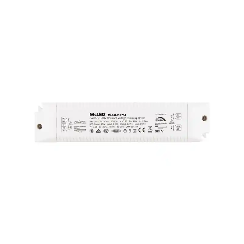 MCLED ZDROJ NAPÁJ. 40W, DC24V/1,65A, IP20, DALI, 0/1-10V A TLAČÍTKO ML-941.010.75.1 Bezpečná Platba