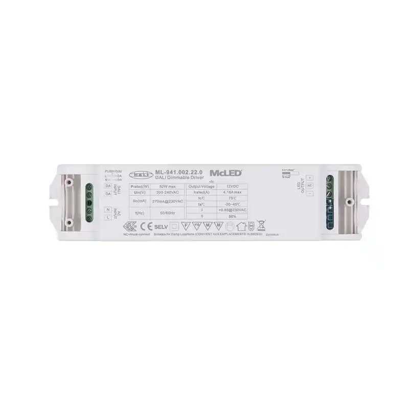 Speciální Cena MCLED ZDROJ NAPÁJ. 50W, DC12V/4,16A, IP20, DALI A TLAČÍTKO ML-941.002.22.0