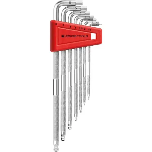 Sada imbus klíčů v plast.držáku 9 ks. 1,5-10mm SAFETY Kul.hlava PB Swiss Tools Nejprodávanější