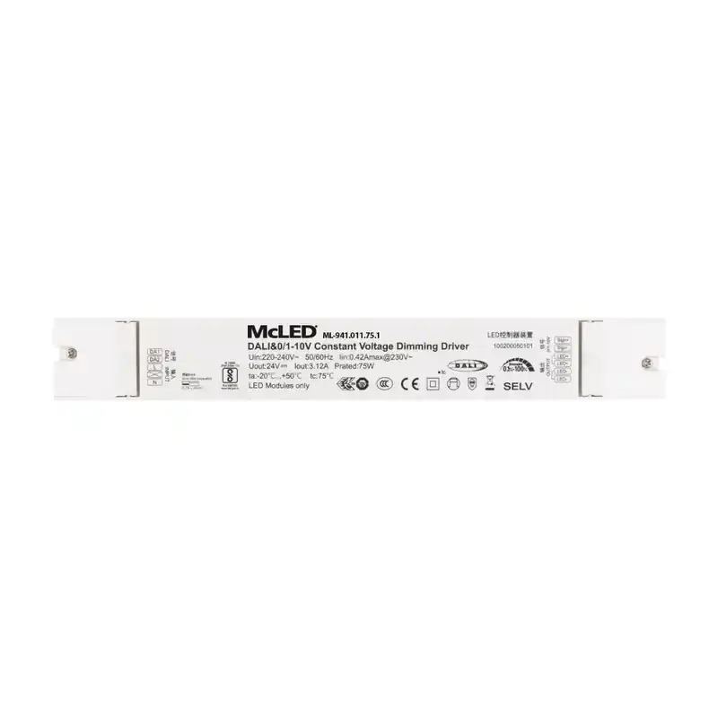 Poslední Šance MCLED ZDROJ NAPÁJ. 75W, DC24V/3,12A, IP20, DALI, 0/1-10V A TLAČÍTKO ML-941.011.75.1